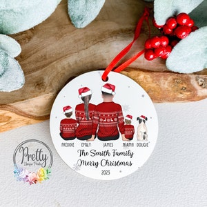 Family Christmas Decoration, Personalised Family Bauble