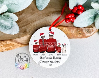 Family Christmas Decoration, Personalised Family Bauble