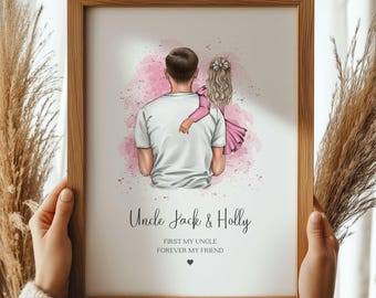 Personalised Gift For Uncle, Uncle and Niece Print, Birthday Gift For Uncle, Gift From Niece, Uncle Gifts, Gift For Him