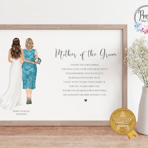 Mother Of The Groom Gift, Personalised Wedding Print, Gift From The Bride, Wedding Gift For Her, Q2