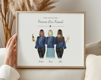 Regali per la mamma dalle figlie, stampa personalizzata per mamma e figlia, regali per la festa della mamma, regalo di compleanno per la mamma, regalo di Natale per la mamma, regali per la mamma
