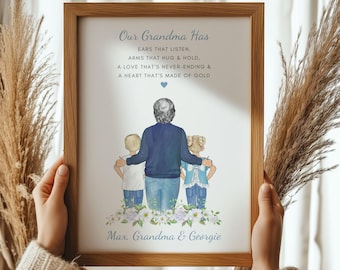 Grandma Mothers Day Gift, Grandma Birthday Print, Grandma Christmas Gift, Custom Quote, Gift From Grandchildren, Gift For Her