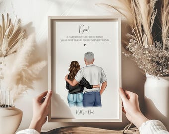 Gift For Dad, Personalised Dad and Daughter Print, Fathers Day Gift From Daughter, Dad Gifts, Dad Birthday Gift, Papa Gifts, Daddy Gifts