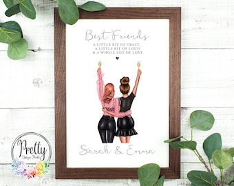 Best Friend Print, Personalised Print, Friendship Print, Best Friend Gift, Birthday Gift for Her, Gift for Friend, Bestie Gifts, Besties