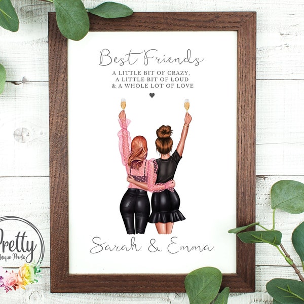 Best Friend Print, Personalised Print, Friendship Print, Best Friend Gift, Birthday Gift for Her, Gift for Friend, Bestie Gifts, Besties