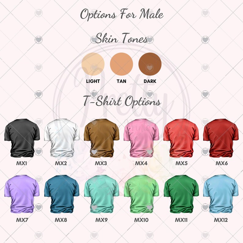 the different colors of a t - shirt