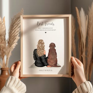 Pet and Owner Print, Personalised Pet Print, Gift For Dog Mum, Dog Lover Gifts, Mothers Day Gift From Dog