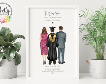 Graduation Gift For Son, Gift for Graduation from Mum and Dad, Personalised Graduation Print, Keepsake Graduation Present from Parents