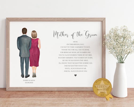 Personalised Gift for Mother of the Groom, Mother and Son Wedding
