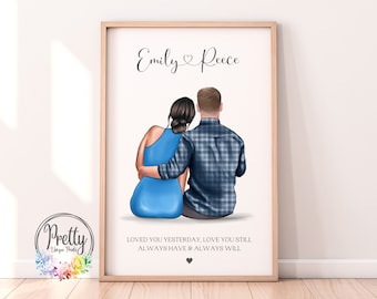 Personalised Couple Gift, Valentines Day Print, Custom Couple Gift For Boyfriend, Girlfriend, Husband, Wife