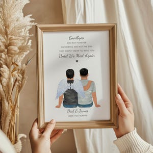 Memorial Print, Remembrance Gift, In Loving Memory, Dad in Heaven, Family Memorial Print, Dad and Son Memorial, Grandad In Heaven, Sympathy