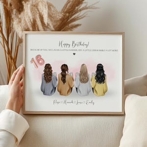 16.Geburtstagsgeschenk, personalisiertes Geschenk, Gruppenfoto, Geschenk zum Geburtstag, 16.Geburtstagsgeschenk, Geschenk für sie, Freund, Bestie