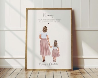 Personalised Gift For Mum, Mum and Daughter Print, Mothers Day Gift For Mom, Mummy Birthday Gift, Mum Print, Mom Gifts, Gifts For Her