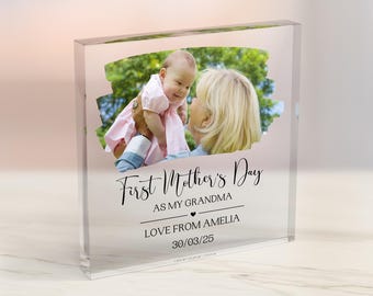 Primeiro Dia das Mães como minha avó - Presente em acrílico, Presente para o Dia das Mães, Presente para o primeiro Dia das Mães, Presente para a vovó, Vovó, Vovózinha, Vovózinha