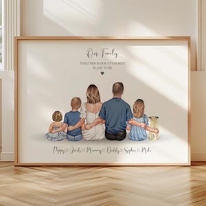 Custom Family Portrait, Personalised Family Wall Art, Our Family Print, Mum Gifts, Dad Gifts, Mothers Day Gift, Gifts For Her, Mom Gifts