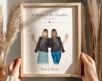 Personalised Mum And Daughter Print, Mother's Day Gift From Daughter, Mum's Birthday Gift, Mothers Day Present, Christmas Gift, Mum Quote