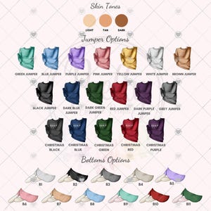 a poster with different colors of clothing