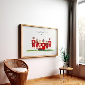 Daddys Dream Team Print, Football Family Gifts, Dada Dream Team Gift, Dad Birthday Gifts, Custom Kits, Custom Quotes, Fathers Day Gifts
