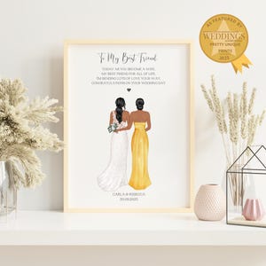 Best Friend Wedding Print, Wedding Gift, Bridesmaid Gift, Bride Gift From Best Friend, Gift For Best Friend On Wedding Day, Wedding Print Q4