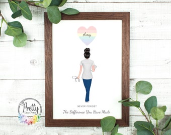 Personalised Nurse Print, Nurse Retirement Gift, Doctor Print, Nurse Leaving Present, Leaving Gift For Nurses, Nurse Graduation Gift