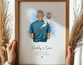 Daddy and Son Print, Personalised Fathers Day Gift From Son, Dad Birthday Gift, Daddy Gifts, Gift For Him