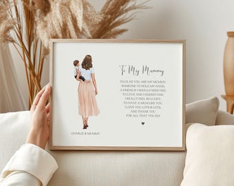 Personalised Gift For Mum, To My Mummy Mothers Day Print, Mum Birthday Gift, Mothers Day Gift From Toddler, Mummy Gifts