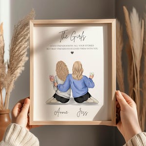 Personalised Best Friend, Best Friend, Custom Birthday Gift, Personalized Gift For Friend, Personalised Portrait for Bestie, Gift For Her