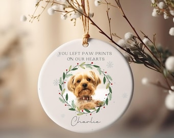 Personalised Pet Photo Christmas Memorial Bauble, Dog Photo Memorial Bauble, Pet Memorial Xmas Tree Ornament, Pet Xmas Gifts