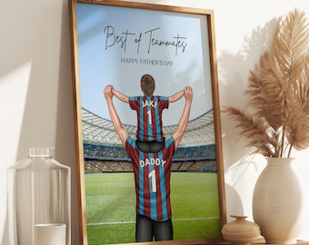 Lámina de fútbol personalizada, regalo para papá, el mejor compañero de equipo, regalo para el Día del Padre, regalo de fútbol para papá y para mí.