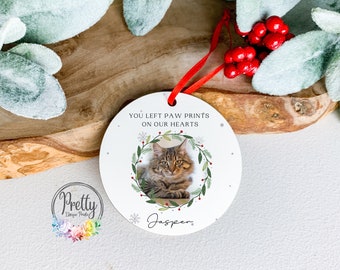 Cat Memorial Christmas Bauble, Personalised Pet Memorial Christmas Ornament, Pet Memorial Gifts, Pet Loss Christmas Tree Decoration