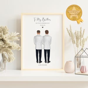 To My Brother On Your Wedding Day, Wedding Gift For Brother, Gift From Brother, Groom Gift From Best Man, Personalised Wedding Print