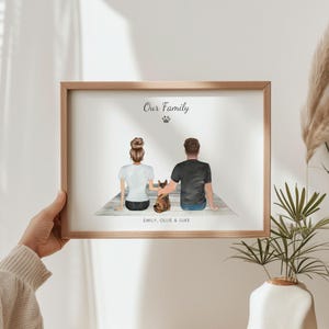 Personalised Handmade Cat Print, Custom Cat Owner Gift, Custom Family Pet Portrait, Personalized Gift, Cat and Owner Gift, Cat Lovers Gift
