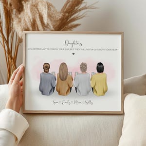 Personalised Daughter Gifts, Mother And Daughters Print, Daughter Christmas Gifts, Gifts From Mum, Mom And Daughter Gift, Daughter Birthday