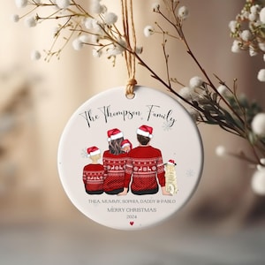 Family Christmas Bauble, Personalised Family Christmas Ornament, Family Christmas Gifts, Custom Family Xmas Ornament, Baby First Christmas