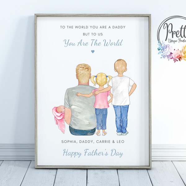 Gift For Dad, Personalised Fathers day print, First Fathers day gift, Daddy Gift, Gift From Kids, Daddy Gift From Children, Dad Birthday