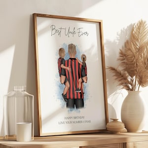 Personalised Uncle Birthday Gift, Football Gift For Uncle, Gift From Niece and/or Nephew, Best Uncle Ever, Personalised Uncle Football Print