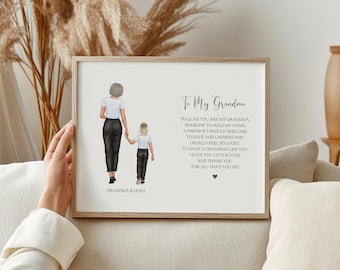Gift For Grandma From Grandson, Gift For Grandma From Granddaughter, Grandma Print, Gift For Grandma, Grandma Birthday