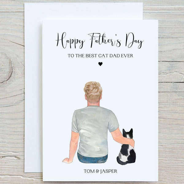 Cat Dad Fathers Day Card, Fathers Day Card From the Cat, Fathers Day Gift From Cat, Fathers Day Keepsake Card, Pet Owner Card