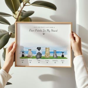 Personalised Family Pet Print, Family Pet Portrait, Dog Owner Gift, Cat Owner, Dog Lover Gift, Pet Lovers, Pet Memorial Gift, Memorial Print