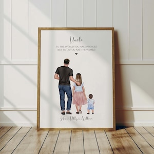 Personalised Birthday Gift for Uncle from Niece & Nephew, Uncle Gift, Gift For Uncle from Nephew, Toddler Uncle Gifts, Gift from Children