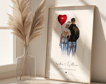 Valentines Gift, Personalised Couple Print, Valentines Gift For Her, Valentines Gift For Him, Valentines Day Gift
