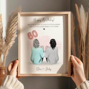 Freund 60.Geburtstagsdruck, 60.Geburtstagsgeschenk für Sie, Schwester, Mutter, Freund, personalisierter Geburtstagsdruck, alles Gute zum 60.Geburtstagsgeschenk