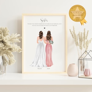Wedding Gift For Sister, Personalised Sister Print, Wedding Keepsake, Sister Gifts, Gift For Sister, Personalised Wedding Print, Q2
