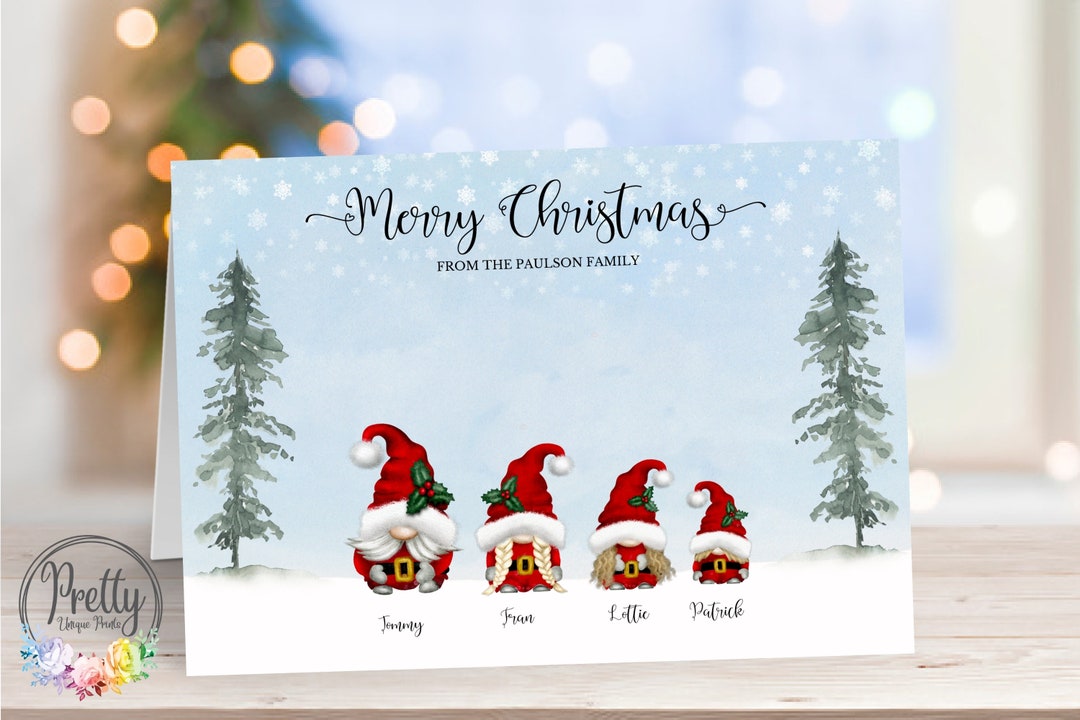 Gonk Family Christmas Card Pack Personalised Christmas Cards Etsy