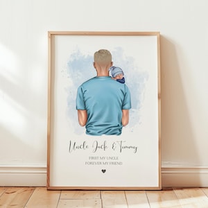 Personalised Gift For Uncle, Uncle and Nephew Print, Uncle Birthday Gift, Uncle Gift From Newborn Nephew, Uncle Fathers Day Gifts