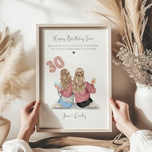 Personalised Sister Print, Twin Sister Print, Custom Twin Gift For Sister, Sister Birthday Print, Gift For Twin Sister, Gift For Her