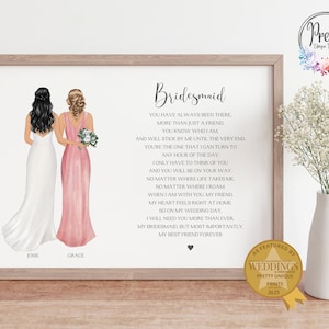 Personalised Bridesmaid Gift, Bridesmaid Gifts, Bridesmaid Wedding Gifts, Thank you Gift From The Bride, Wedding Momentos, Q2