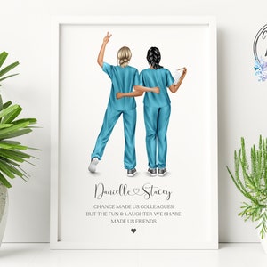 Leaving Gift For Work Colleague, Personalised Work Colleague Print, Friendship Gift for Nurses, Doctors, Surgeons, Paramedics