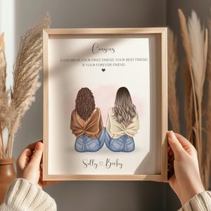 Personalised Cousins Print, Gift for Cousin, Cousin Birthday Gift, Christmas Gift For Cousin, Cousins Quote, Personalised Print, Custom Gift