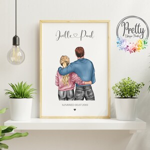 Personalised Wedding Print, Wife Gift, Husband Gift, Wedding Gift, Just Married Gift, Anniversary Present, Marriage Gift